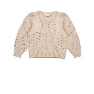 Rylee + Cru puff slv pointelle knit sweater 2-3 years